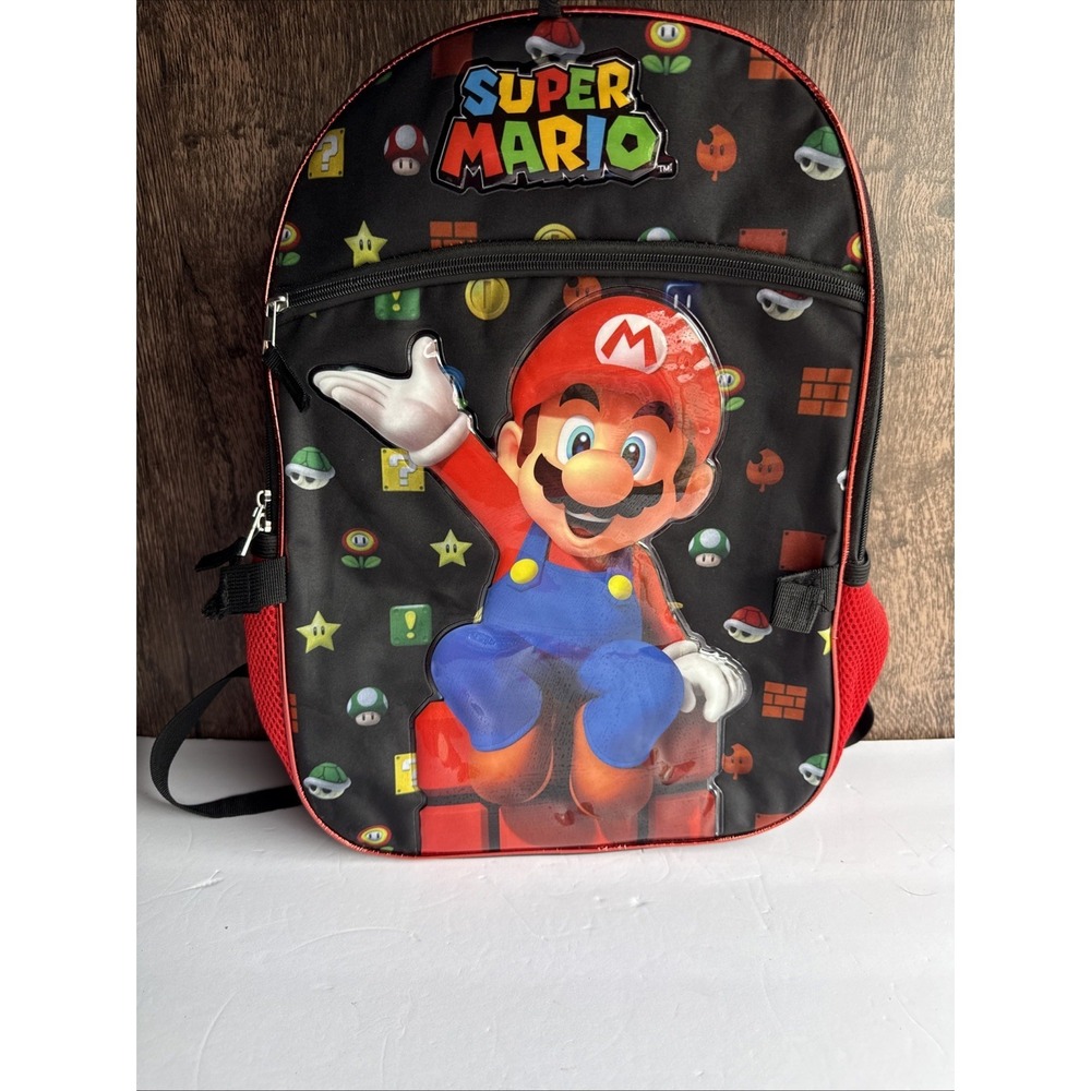 Nintendo Super‎ Mario Bros 16" Large Backpack for Kids Mario Book Bag for Kids